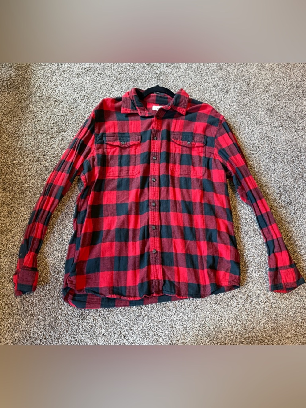 Sonoma Red and Black Plaid Button-Down Shirt